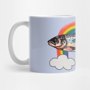 Fish salmon with rainbow Mug